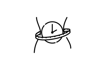 time for weight Loss and Body Measurement Icon template design in line style isolated on white background