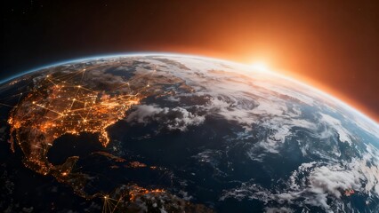 Futuristic Technology Background Showing Global Connectivity