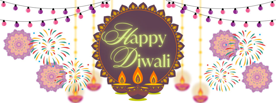 vector illustration of an abstract colorful background, Indian festival Happy Diwali with Diwali Diya, holiday Background, Diwali celebration greeting card. abstract vector illustration design - 1 - Powered by Adobe
