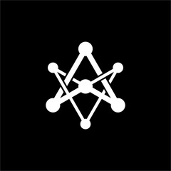 A futuristic, elegant logo forming "AV" or "VA" with interconnected nodes. Ideal for biotech, data analysis, or innovative network technology firms.