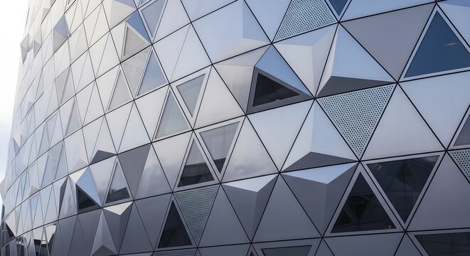 Geometric Facade: Modern Triangular Architecture
