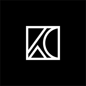 Elegant "KC" or "CK" logo, blending curves and sharp lines in a square. Great for design agencies, modern art studios, or luxury brands.