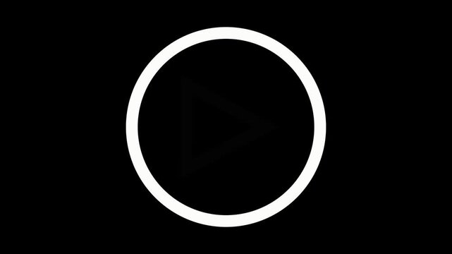 Play button in animation in a circle.