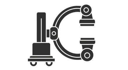Silhouette of a scientific microscope, a tool for laboratory research and study.