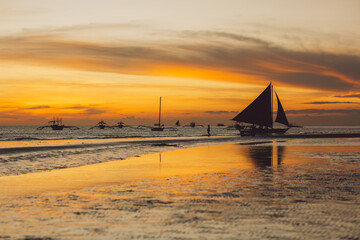 Boracay beach at sunset - Philippines