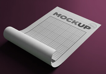 Curved Fold Page Poster Mockup