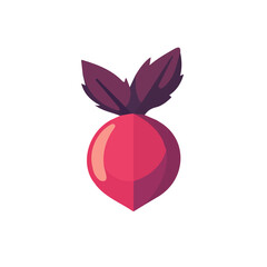 A modern element in vector and EPS format. icon clipart, Minimalistic 2D flat icon featuring a beetroot, clean vector design, simple illustration style, isolated on a white background