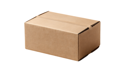 Cardboard shipping box isolated on transparent background