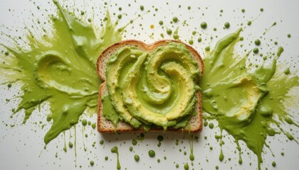 Obraz premium Avocado Spread on Toast, Kitchen, Photography, Vibrant Environment