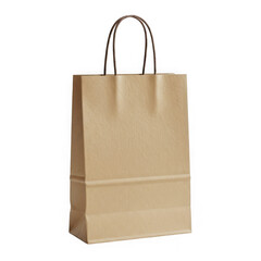 Isolated plain brown paper shopping bag for retail and gifts