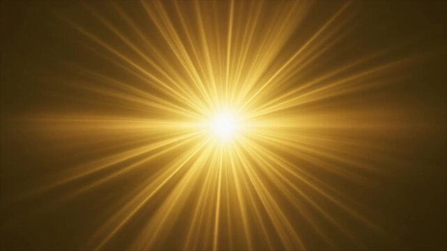 Bright Golden Sunburst with Luminous Light Rays Emanating from a Central Source