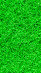 artificial green twisted fibers with visible details