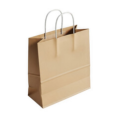 Eco-friendly brown kraft paper shopping bag with white handles