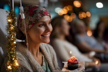 Patient-Centered Holiday Care - Woman with Cancer Feels Joy in Hospital