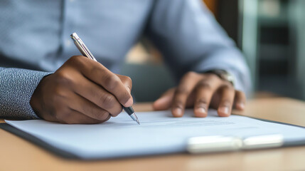 Patient signing consent form