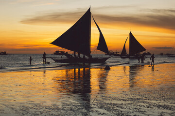 Boracay beach at sunset - Philippines