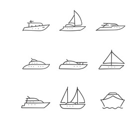 set of sailing ships