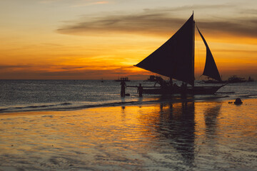 Boracay beach at sunset - Philippines