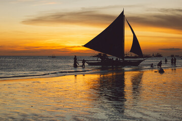 Boracay beach at sunset - Philippines