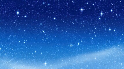 Beautiful blue night sky with many stars shining in the dark