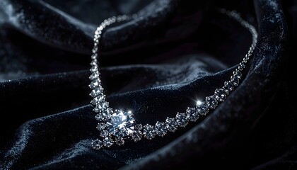 Elegant jewelry necklace with sparkling gemstones high resolution photo