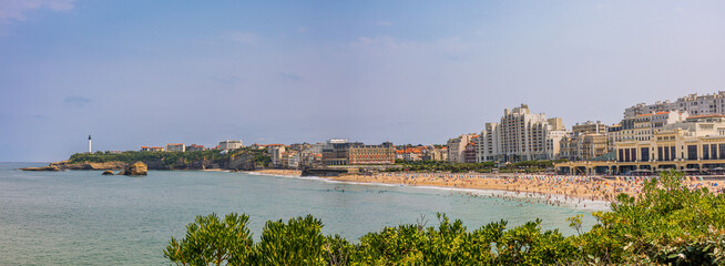 Panorama de Biarritz et sa plage au pays Basque en France