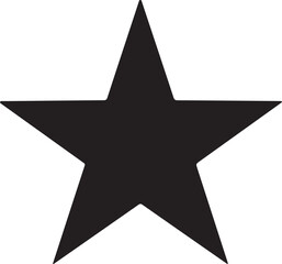 Simple black five pointed star silhouette