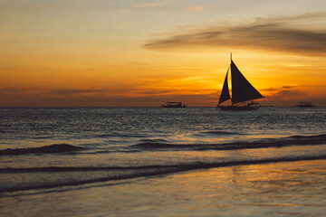 Boracay beach at sunset - Philippines