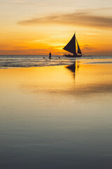 Boracay beach at sunset - Philippines