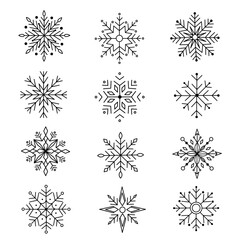 Fototapeta premium Snow Icons. Snowflakes Vector Icons. Winter Icons. Snow or Snowflake symbol. Snow. Snowflakes 