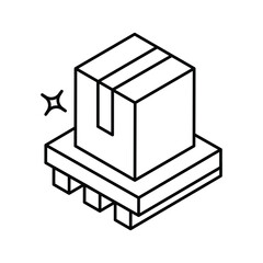 Pallet icon design with white background stock illustration