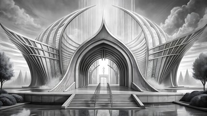 Monochrome Futuristic Architecture