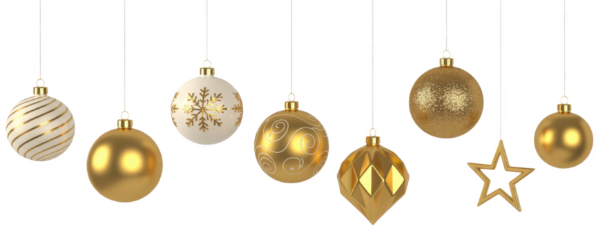 Golden Christmas balls
