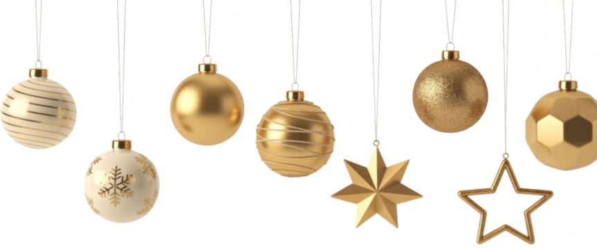 Golden Christmas balls
