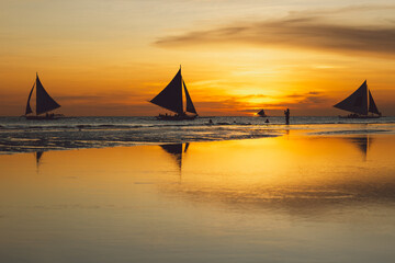 Boracay beach at sunset - Philippines