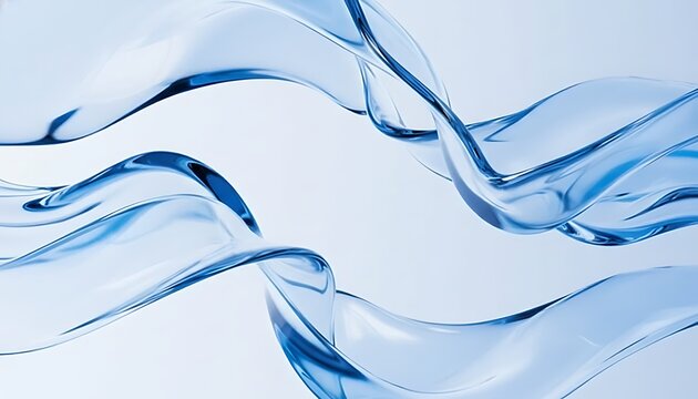 Abstract flowing blue water waves against a soft light background