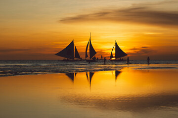 Boracay beach at sunset - Philippines