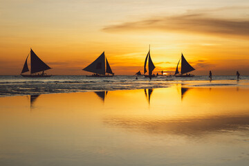 Boracay beach at sunset - Philippines