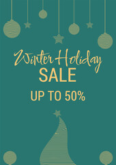 Template for a Christmas and New Year sale banner.