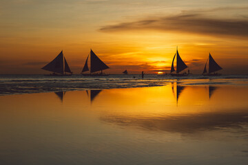 Boracay beach at sunset - Philippines