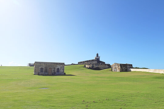 Castillo San Felipe del Morro, El Morro in San Juan, Puerto Rico. Centuries-old fortress with expansive grass meadows