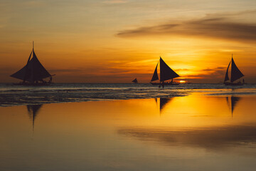 Boracay beach at sunset - Philippines