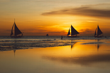 Boracay beach at sunset - Philippines