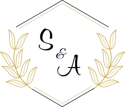 Minimalist Floral Frame Hexagon Logo for Invitations and Branding