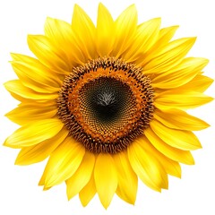 Sunflower: A vibrant, close-up view of a blooming sunflower in full splendor, displaying its striking yellow petals and a rich, textured center, symbolizing warmth and happiness.
