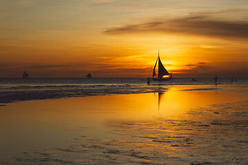 Boracay beach at sunset - Philippines