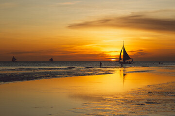 Boracay beach at sunset - Philippines