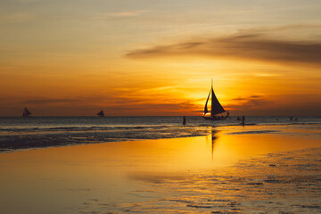 Boracay beach at sunset - Philippines