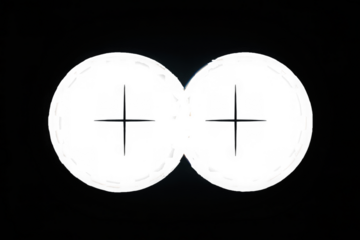 Vector view through sniper rifle scope aiming at target with pointers
