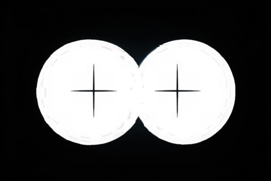 Vector view through sniper rifle scope aiming at target with pointers
